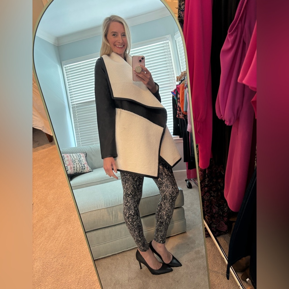 Spanx Fleece and Faux Leather Jacket